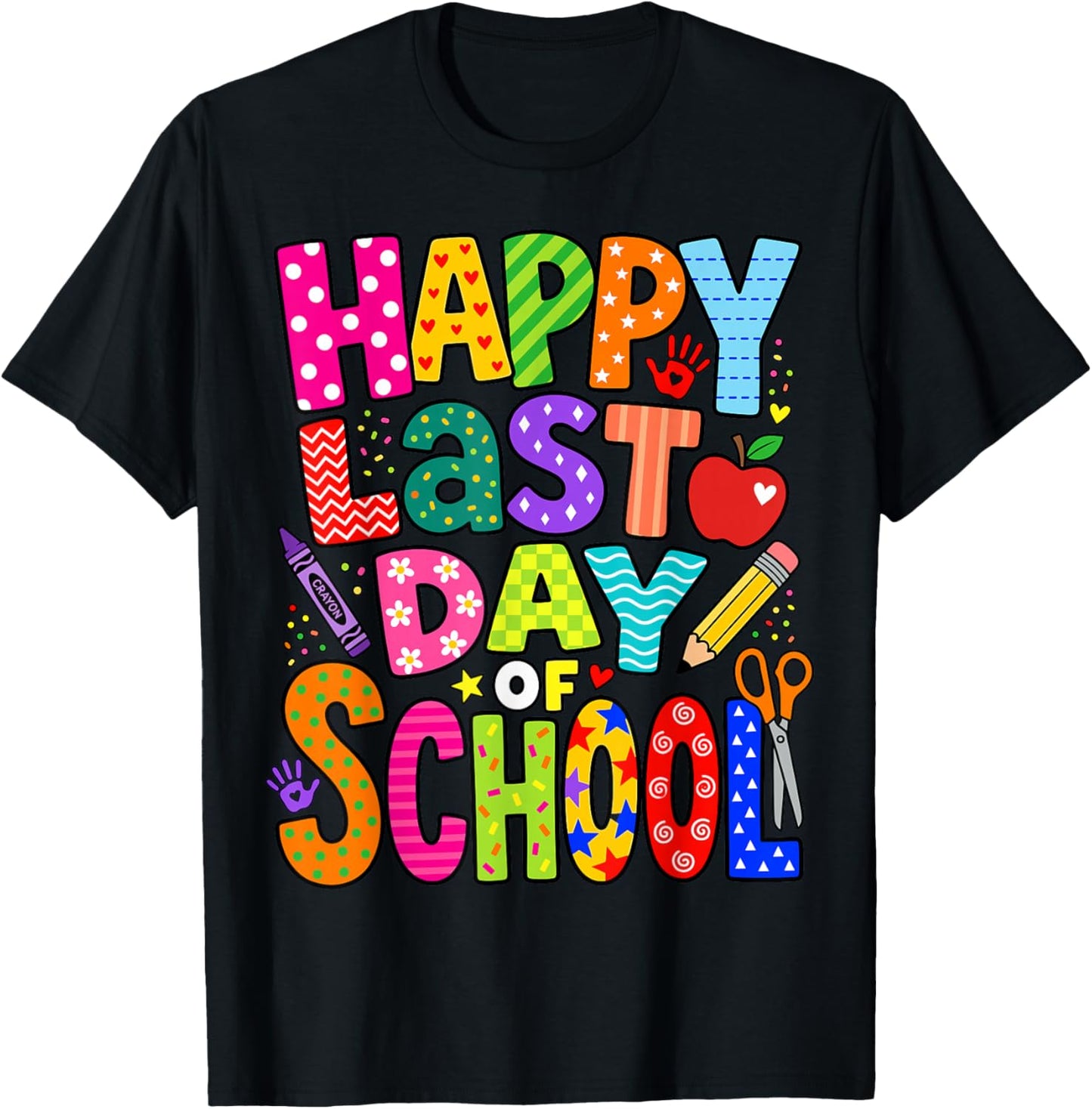 Funny Teacher Student Crew End of Year Last Day of School T-Shirt - T-Shirt | Black