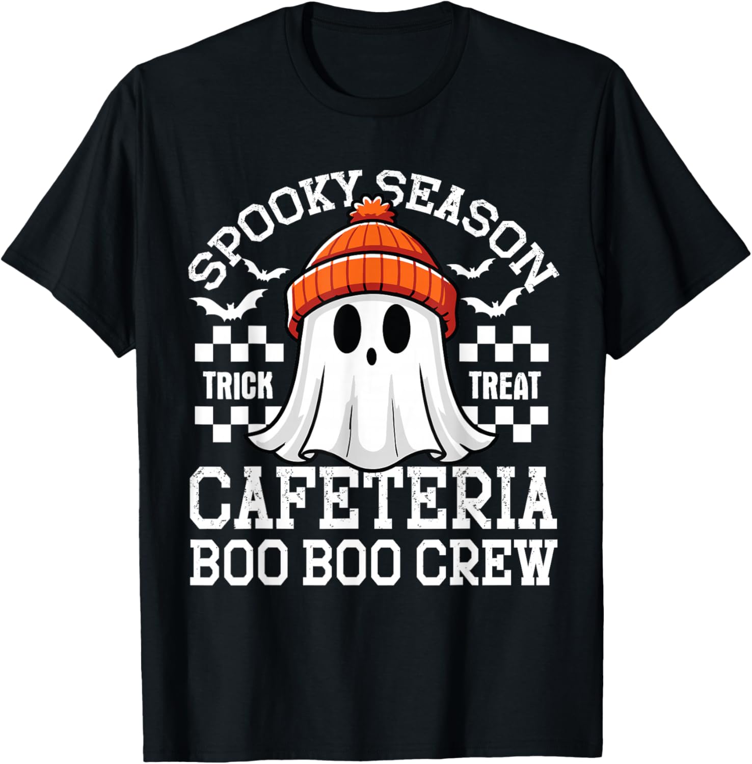 Spooky Season A Cafeteria Boo Crew Teacher Lunch Lady Squad T-Shirt - T-Shirt | Black