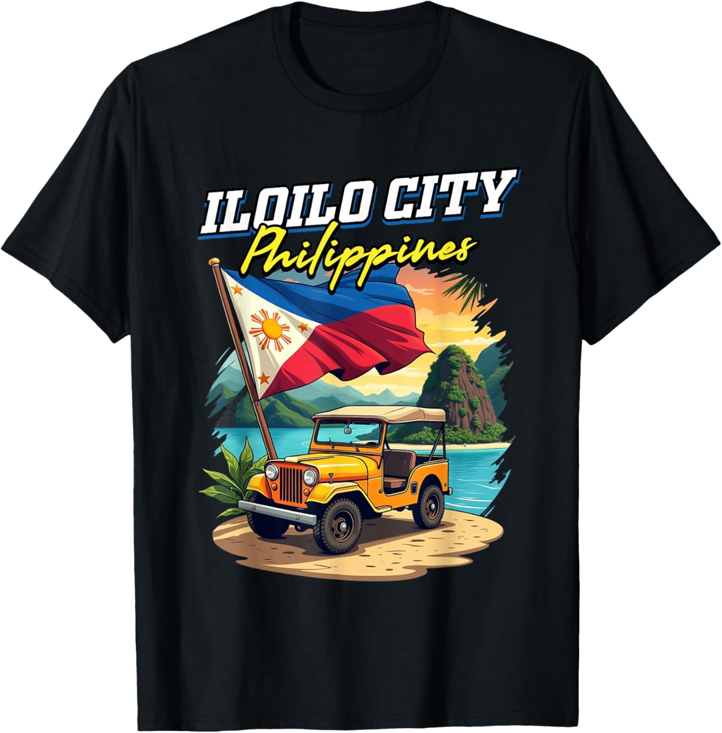 Iloilo City Philippines Travel Vacation Filipino Souvenir T-Shirt - T-Shirt | Black