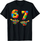 Building Blocks Six Seven 6 7 Meme Men Women Kids Funny 67 T-Shirt - T-Shirt | Black