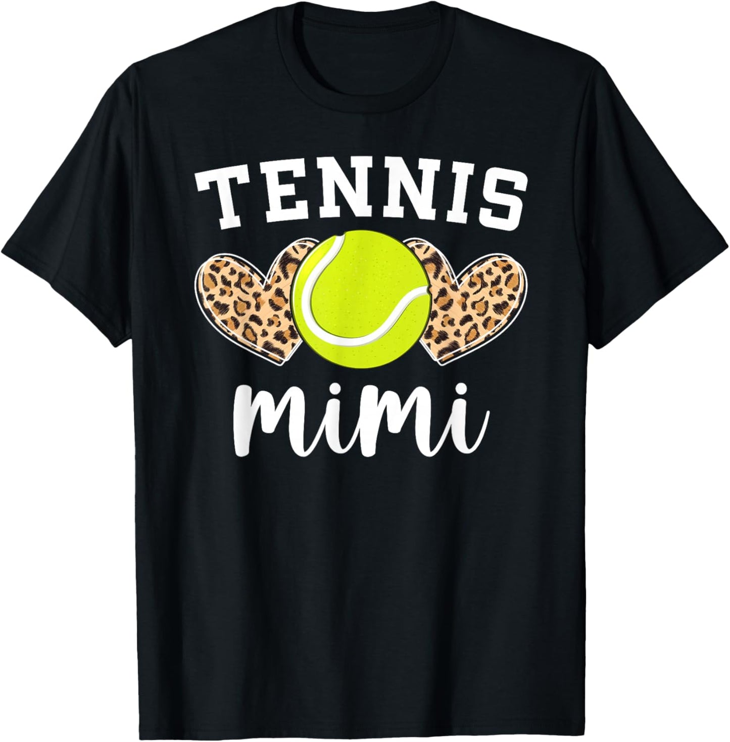 Tennis Mimi Hearts Grandma Mimi Of A Tennis Player Mimi T-Shirt - T-Shirt | Black