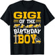 Gigi of The Birthday Boy Excavator Construction Truck T-Shirt - T-Shirt | Black