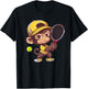 Cute Monkey Tennis T-Shirt - T-Shirt | Black