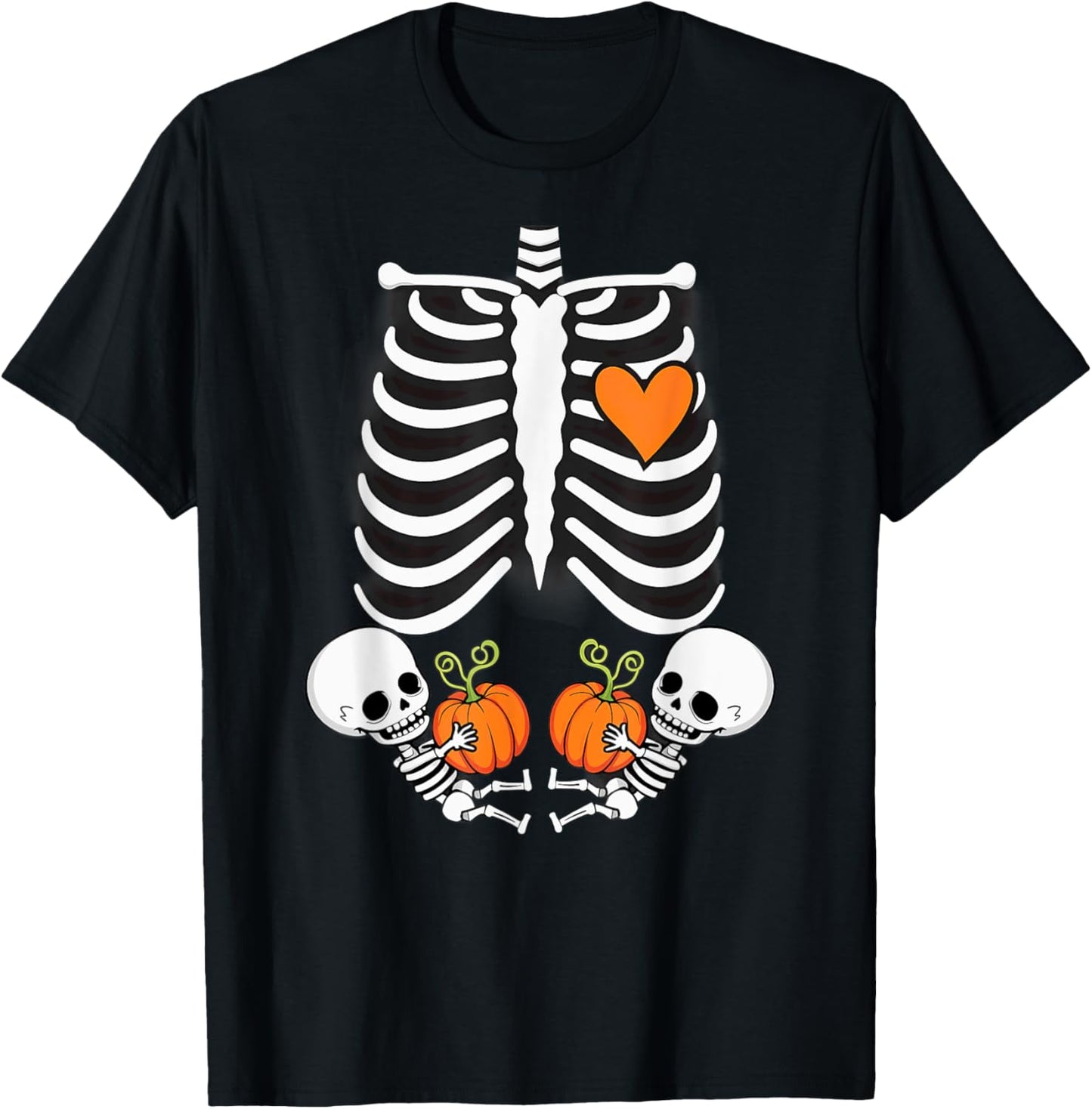 Pregnancy Announcement Gender Reveal Skeleton Twins T-Shirt - T-Shirt | Black