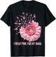 Sunflower Ribbon I Wear Pink For My Nana Breast Cancer T-Shirt - T-Shirt | Black