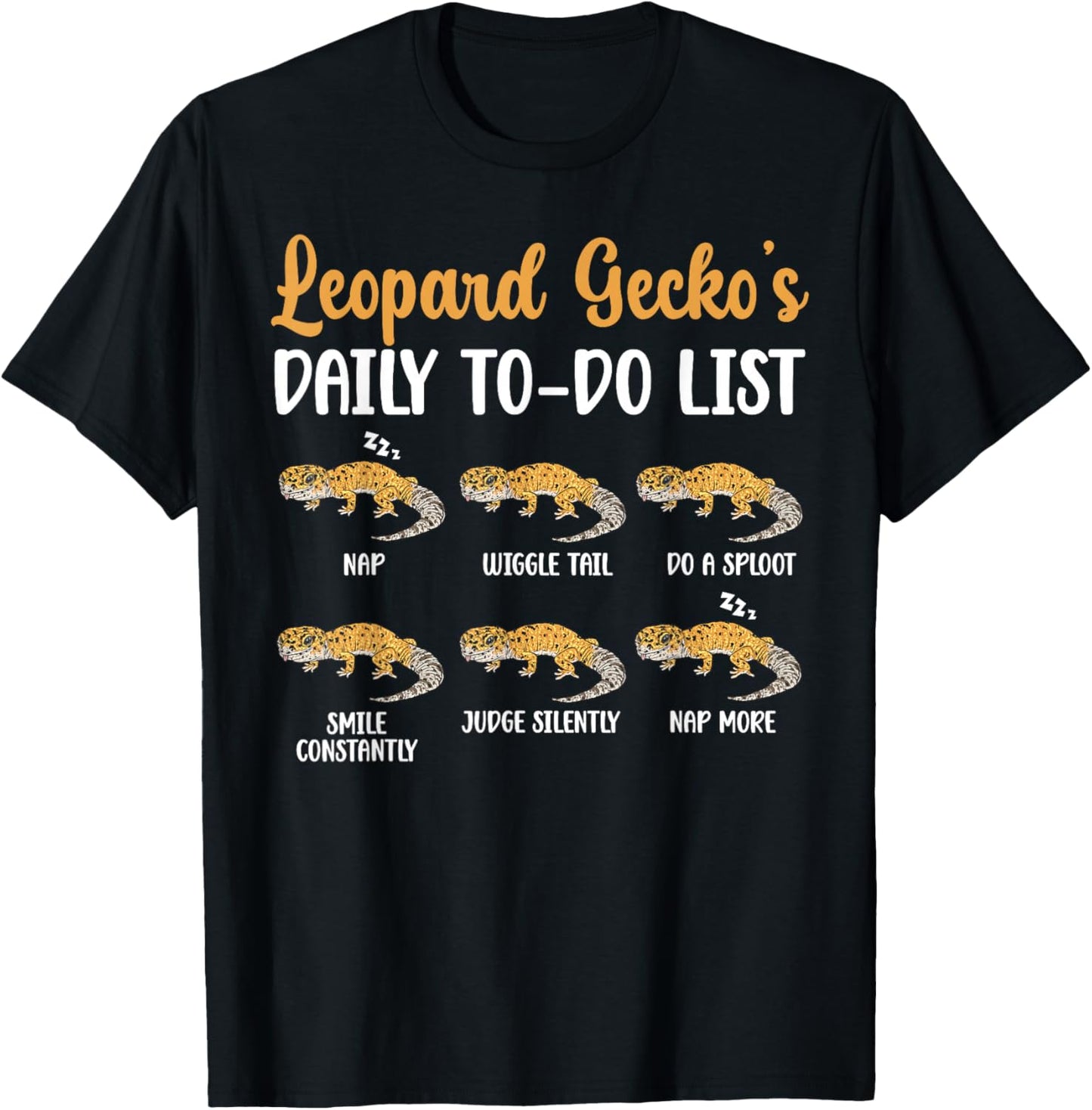 to Do List Leopard Gecko Owner Leopard Gecko Lover T-Shirt - T-Shirt | Black