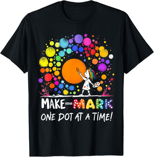 Happy Dot Day Colorful School Design for Kids Fun Art T-Shirt - T-Shirt | Black