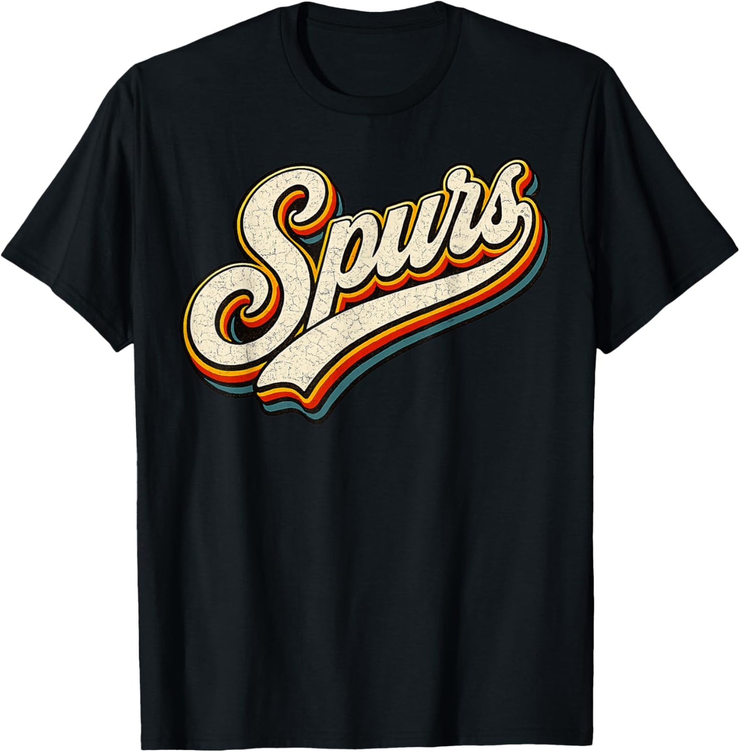 Vintage Spurs Retro Season Game Funny Women Kids T-Shirt - T-Shirt | Black