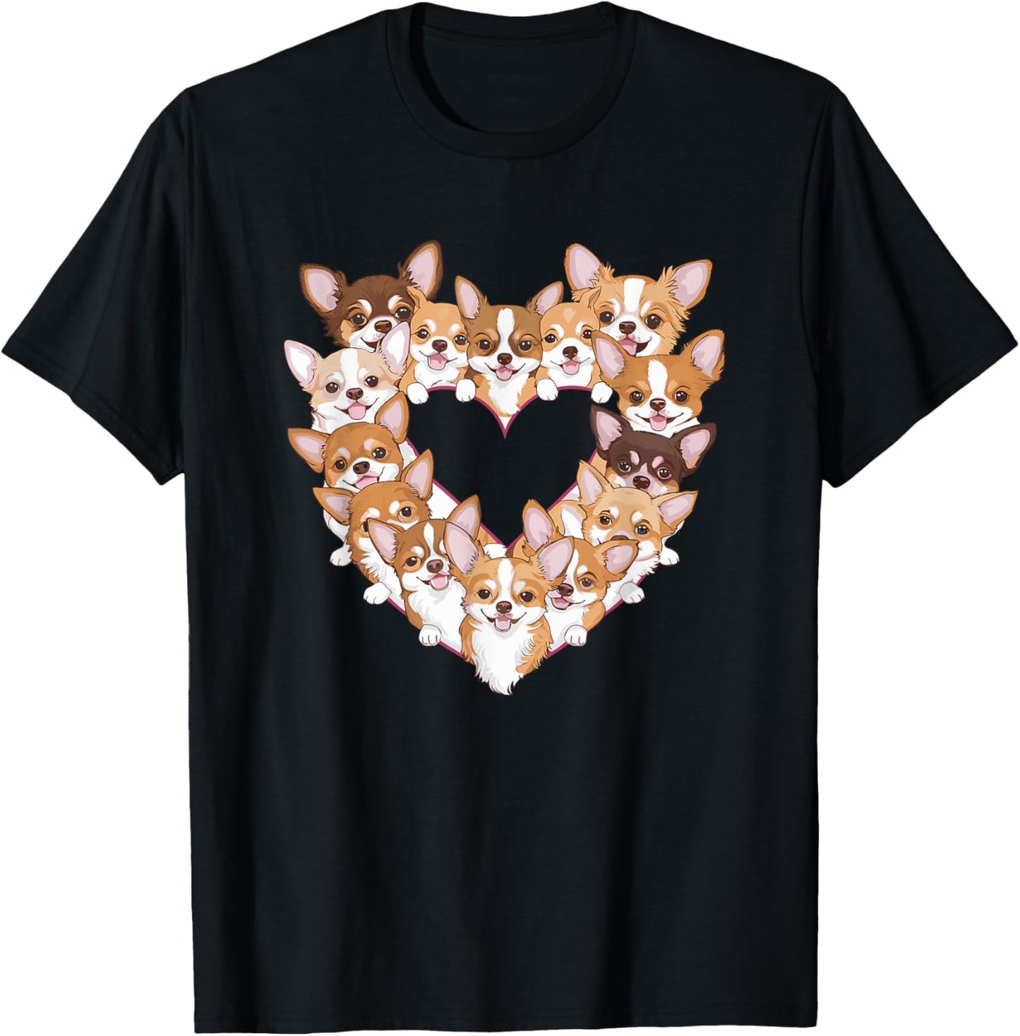 Heart Chihuahua Chihuahuas Chi T-Shirt - T-Shirt | Black