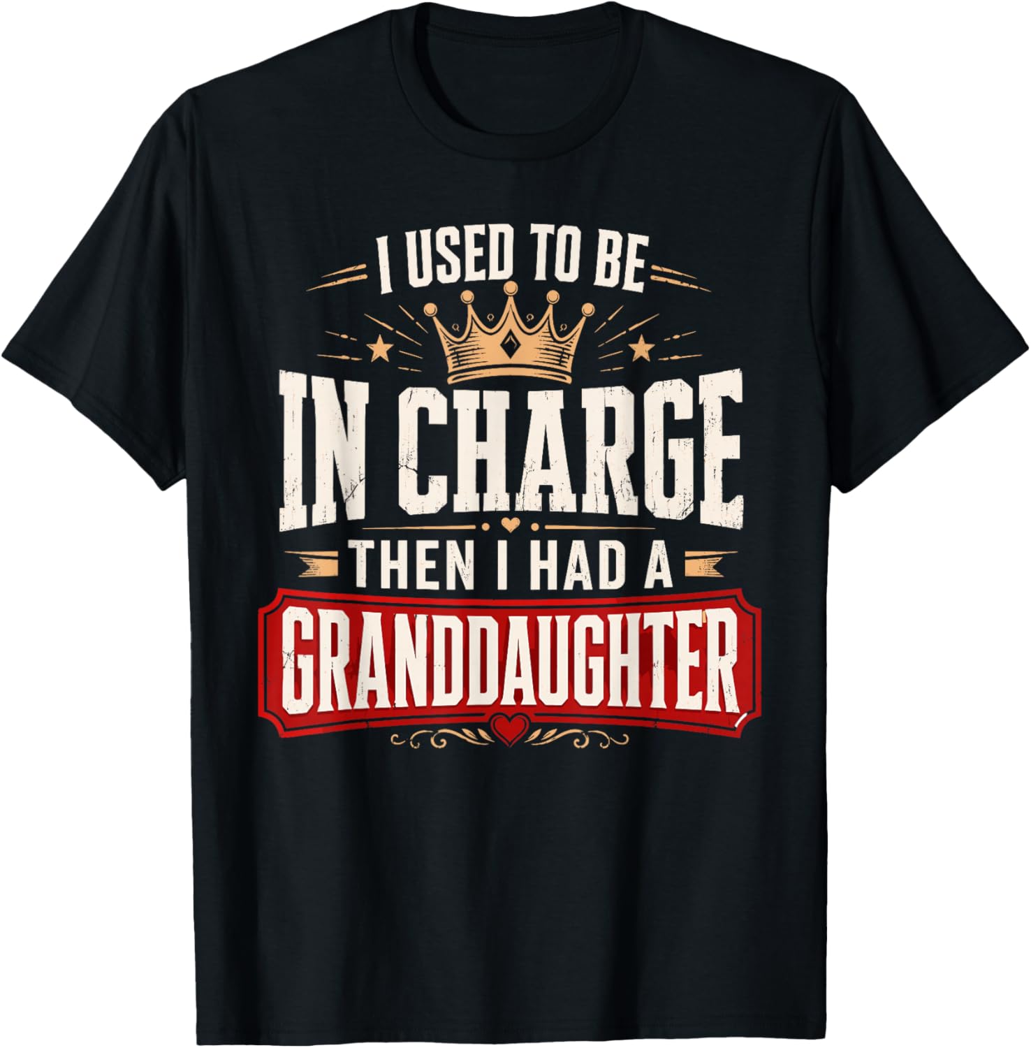 I Used to Be in Charge Then I Had A Granddaughter Grandpa T-Shirt - T-Shirt | Black
