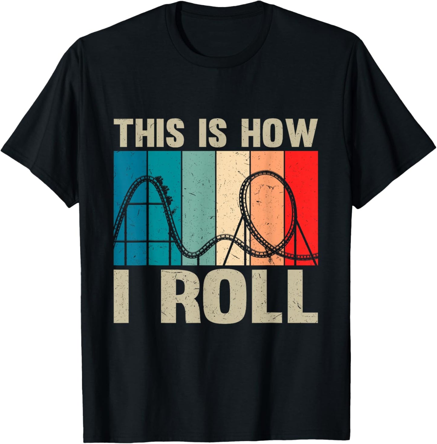 Vintage Roller Coaster Youth Men Women Toddler Park Lover T-Shirt - T-Shirt | Black