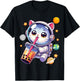Space Cat Astronaut Boba Tea Boba Cat Galaxy Cute Anime Women Kids T-Shirt - T-Shirt | Black