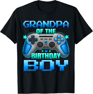 Grandpa of The Birthday Boy Matching Family Grand Father T-Shirt - T-Shirt | Black