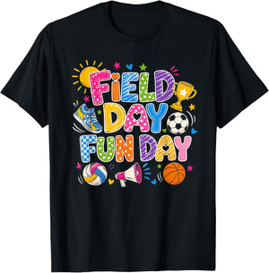 Field Day Fun Day Let The Games Begin Field Trip Teacher T-Shirt - T-Shirt | Black