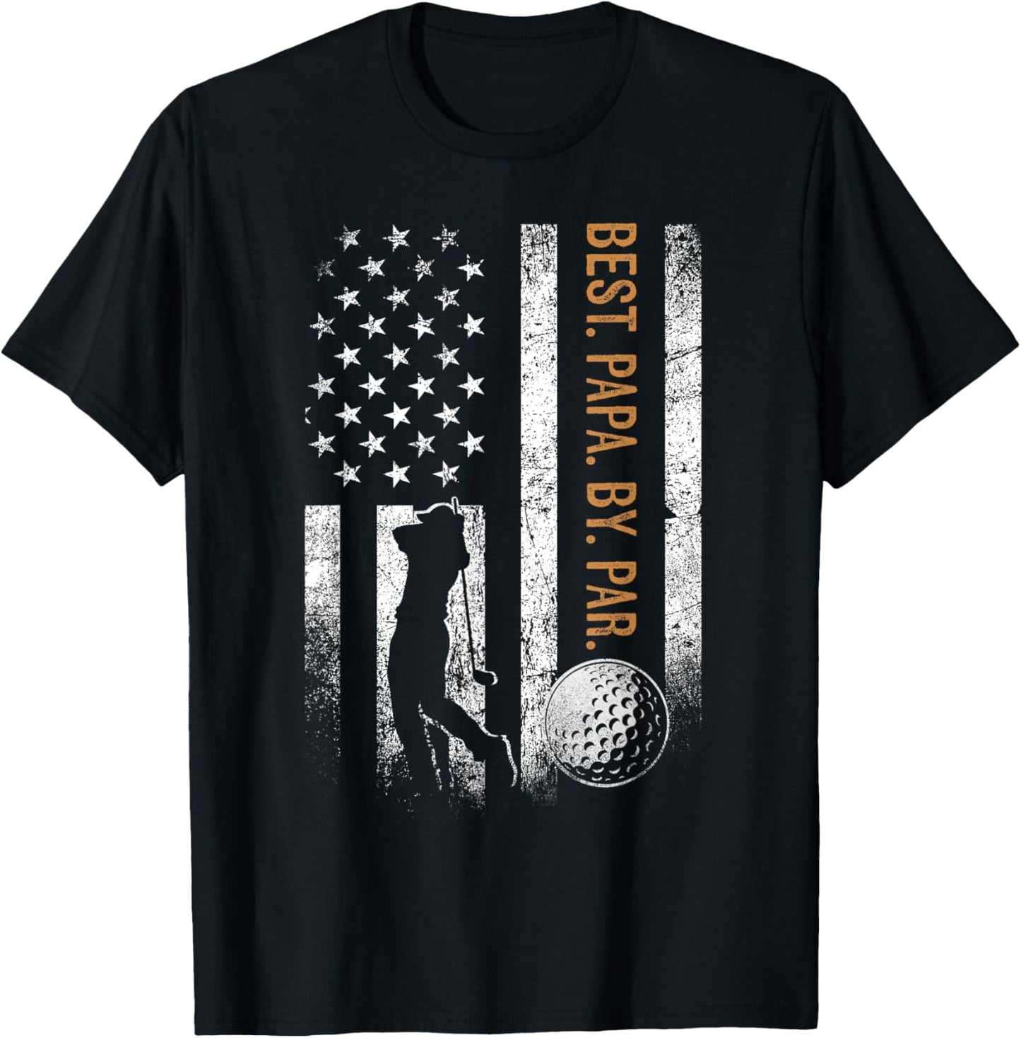 Best Papa By Par Golfing Gifts Papa Father's Day Golf T-Shirt - T-Shirt | Black