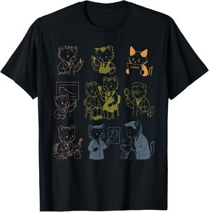 Vintage 90s Tattoo Kitten Cat Audiologist Hearing Aid Doctor T-Shirt - T-Shirt | Black