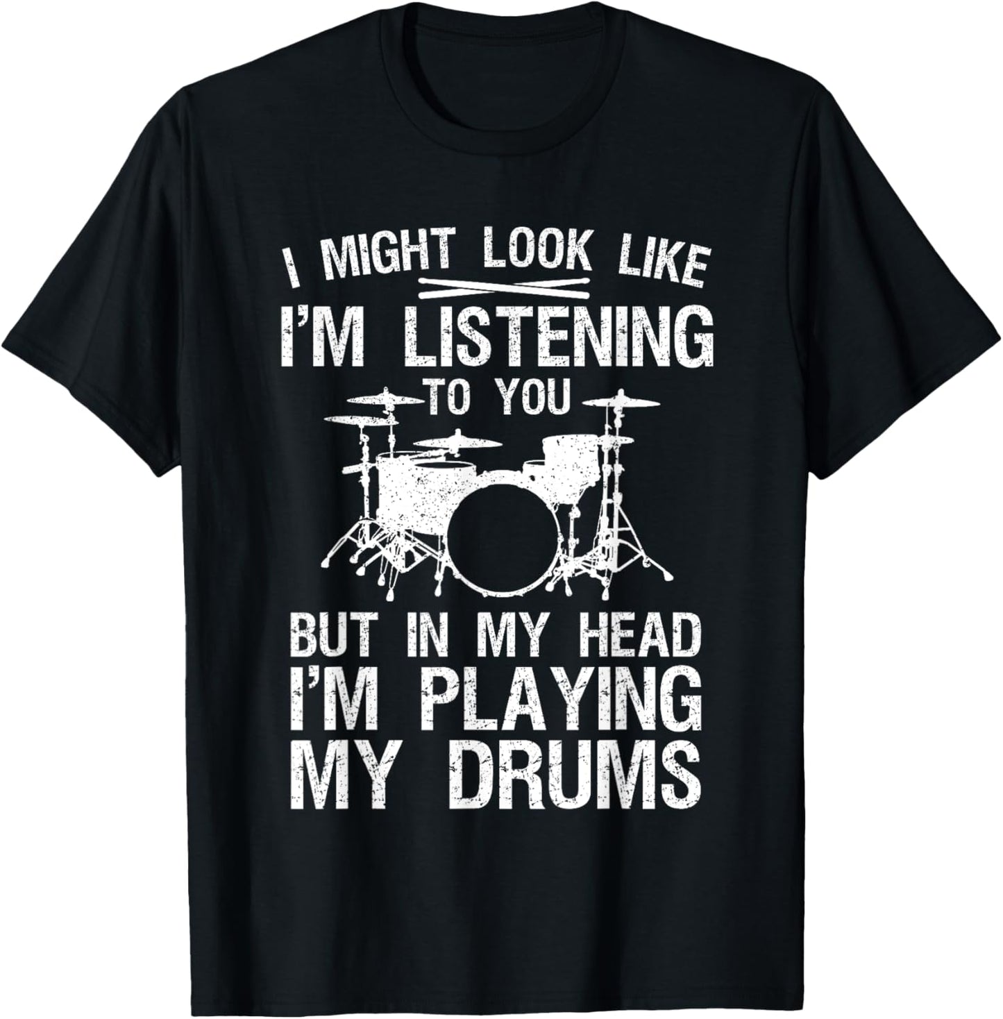 Funny Drummer Design Women Drumline Drumming Drummer T-Shirt - T-Shirt | Black
