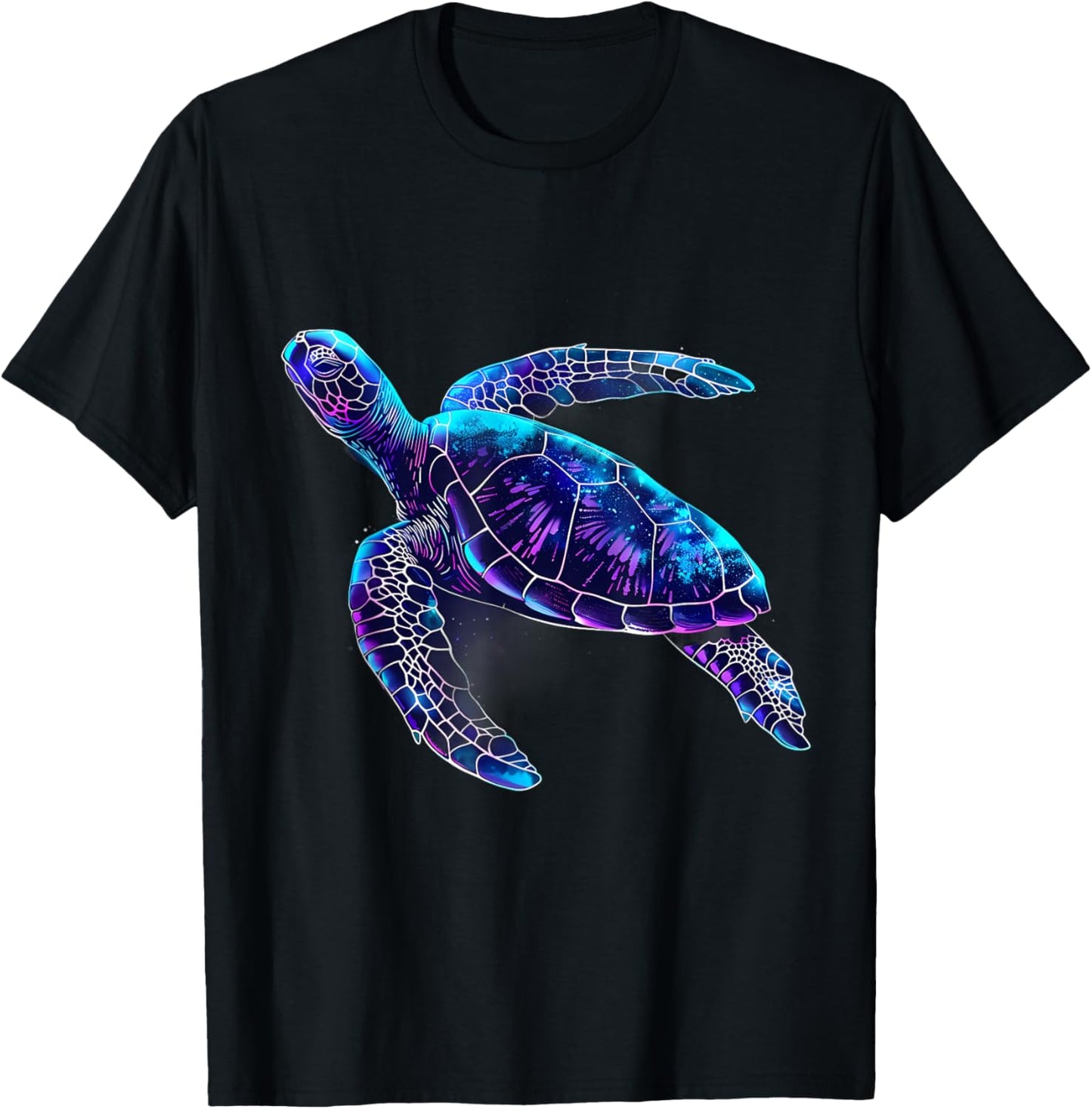 Sea Turtle Marine Mammal Ocean Sea Turtle Artwork Motif T-Shirt - T-Shirt | Black