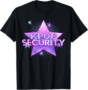 K-Pop Security Mom Dad Kids Funny Birthday Concert Staff T-Shirt - T-Shirt | Black