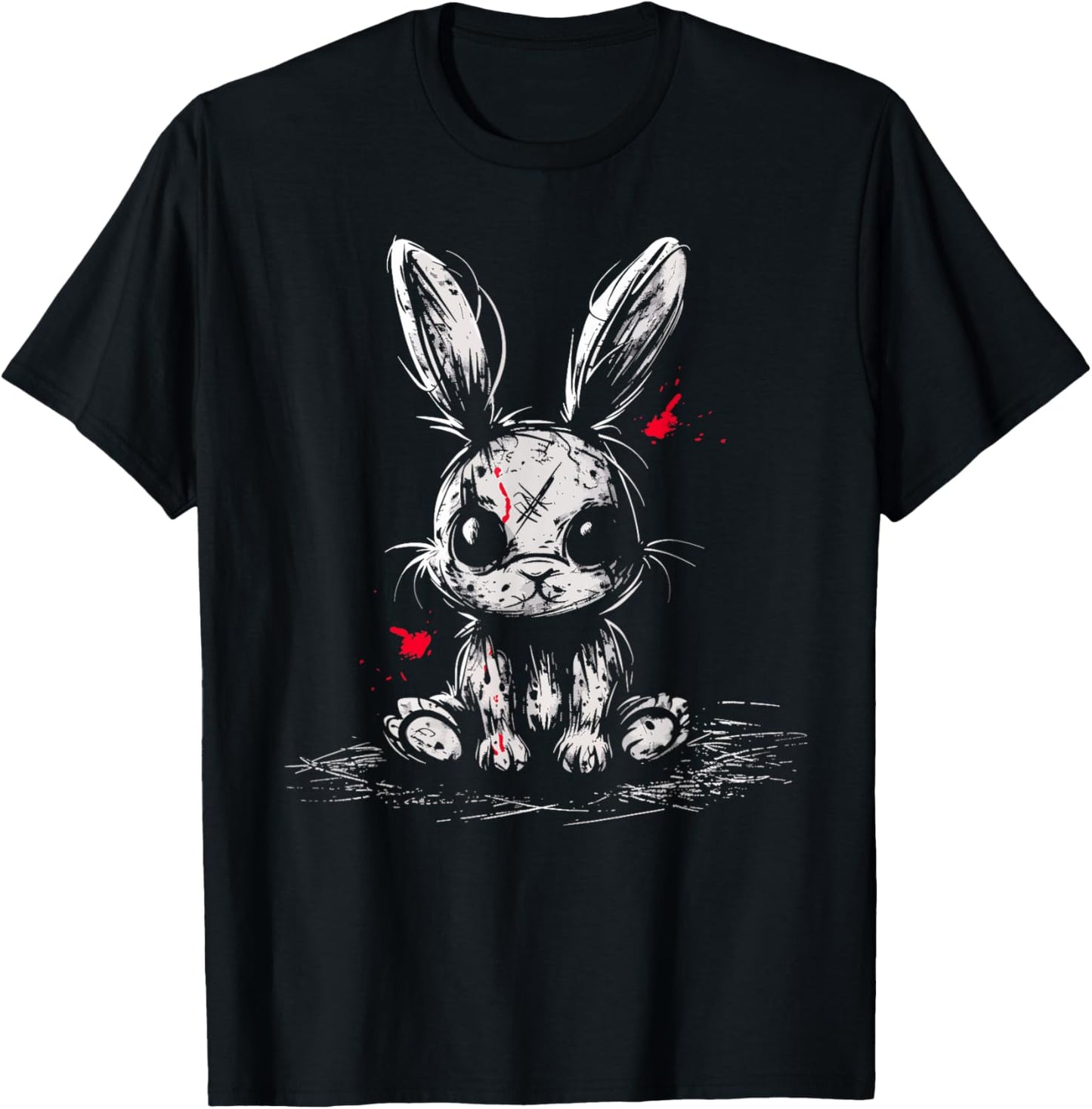 Evil Horror Bunny Rabbit Creepy Cute Alt Goth Grunge Demon T-Shirt - T-Shirt | Black