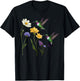 Beautiful Vintage Floral Hummingbird Bird Design T-Shirt - T-Shirt | Black