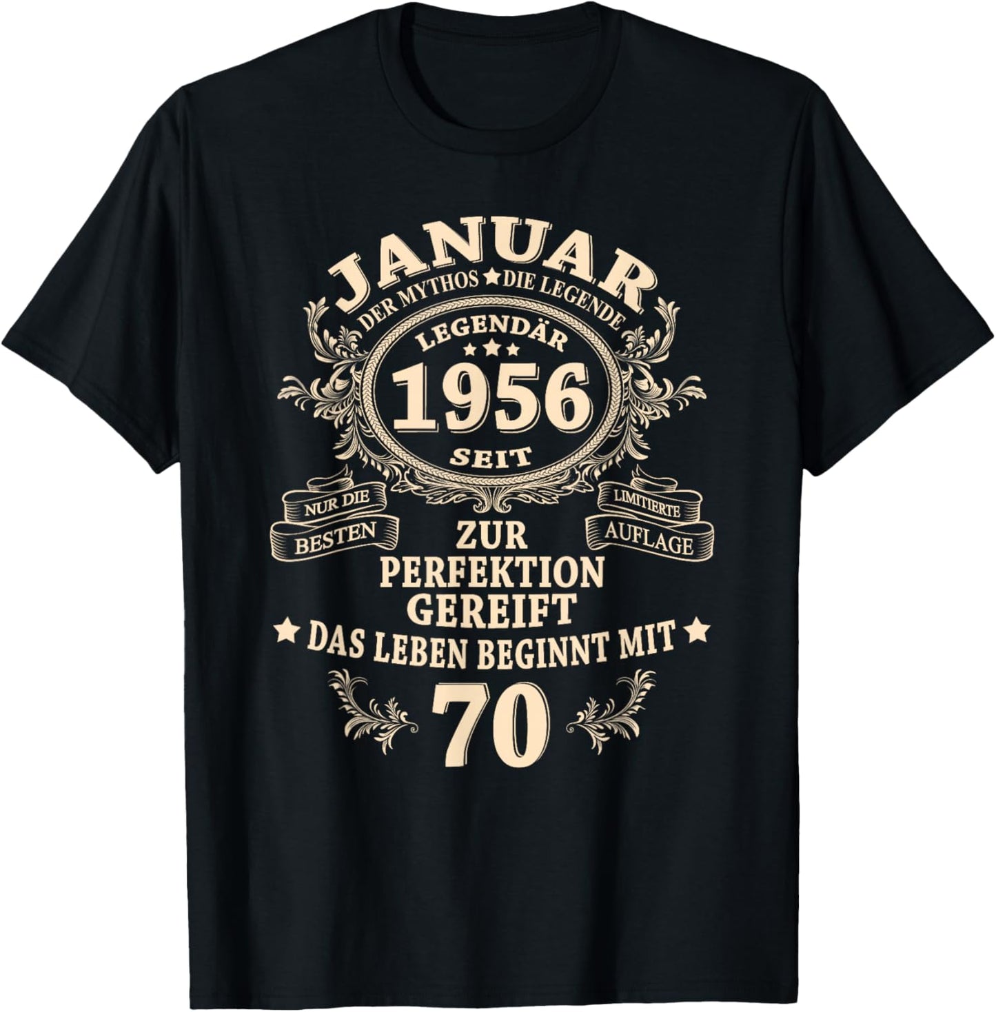 70th Birthday Gift Man Myth Legend January 1956 T-Shirt - T-Shirt | Black