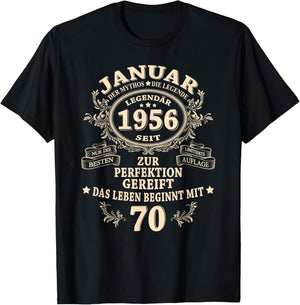 70th Birthday Gift Man Myth Legend January 1956 T-Shirt - T-Shirt | Black