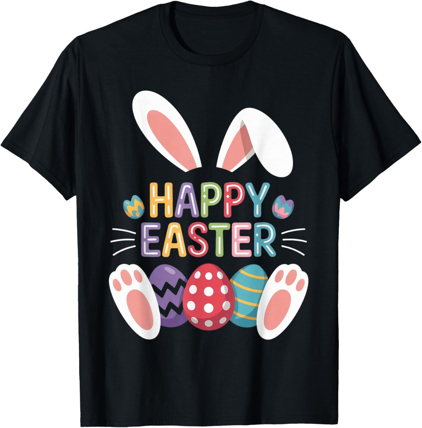 Chemises de Pâques joyeuses pour Filles et garçons, œufs de Lapin Amusants T-Shirt - T-Shirt | Black