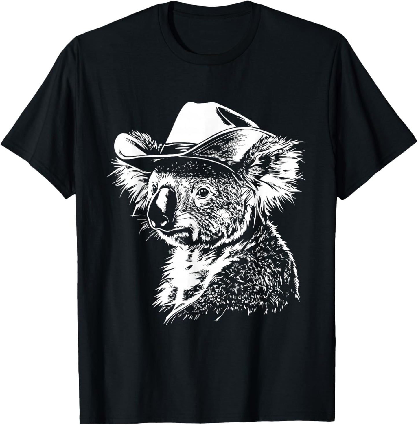 Koala Cowboy Hat T-Shirt - T-Shirt | Black