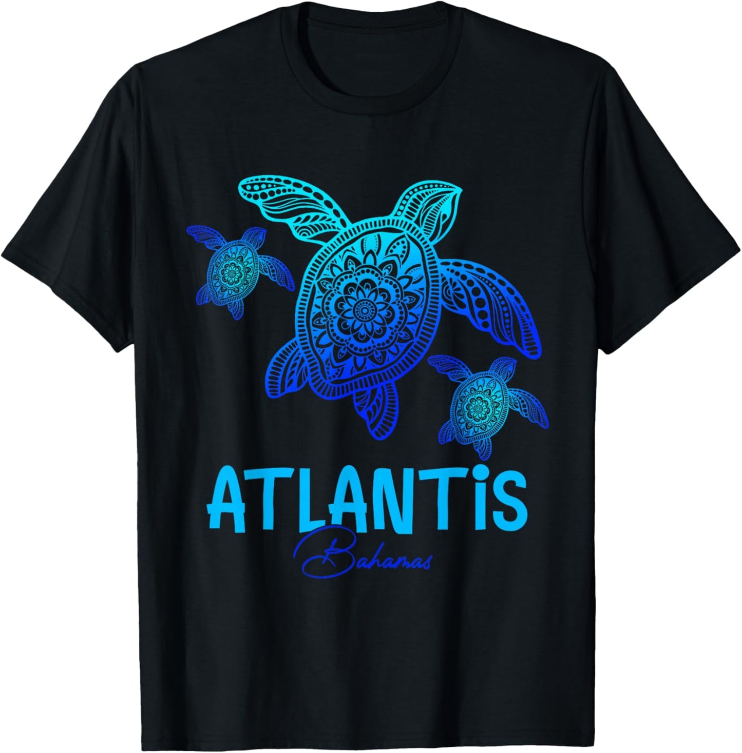 Atlantis Bahamas Vacation Tribal Sea Turtle T-Shirt - T-Shirt | Black