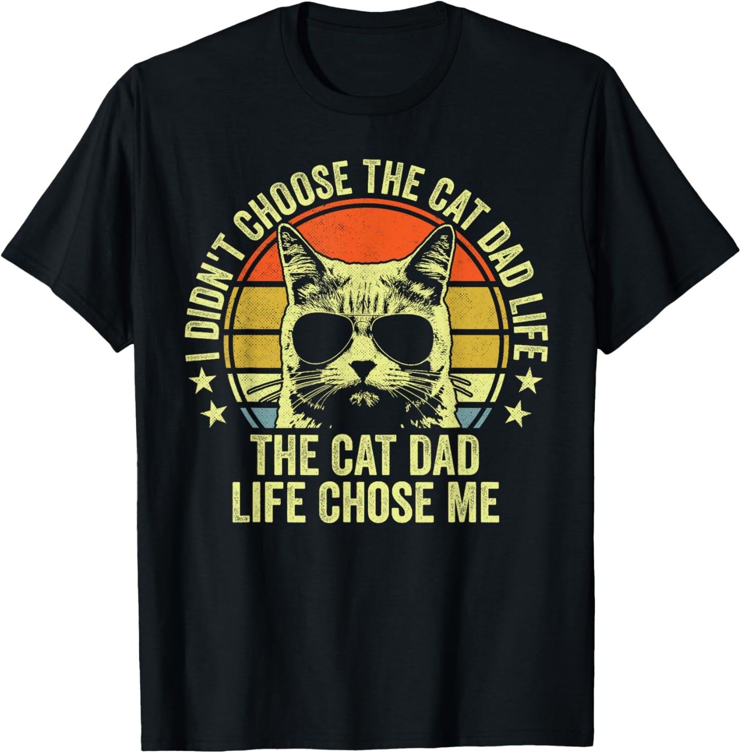 Cat Dad Shirt Funny Cat Daddy Father's Day Cat Dad T-Shirt - T-Shirt | Black