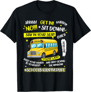 Funny School Bus Driver Life Last Day of School Humor Summer T-Shirt - T-Shirt | Black
