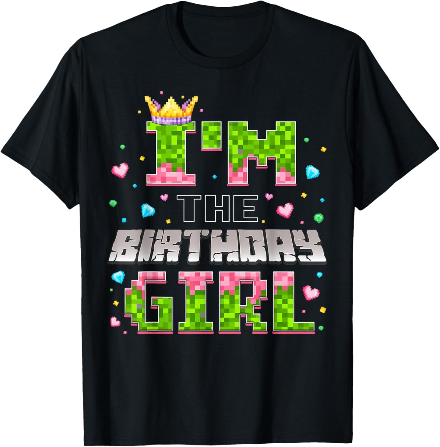 I'm The Birthday Girl Game Pixel Number T-Shirt - T-Shirt | Black