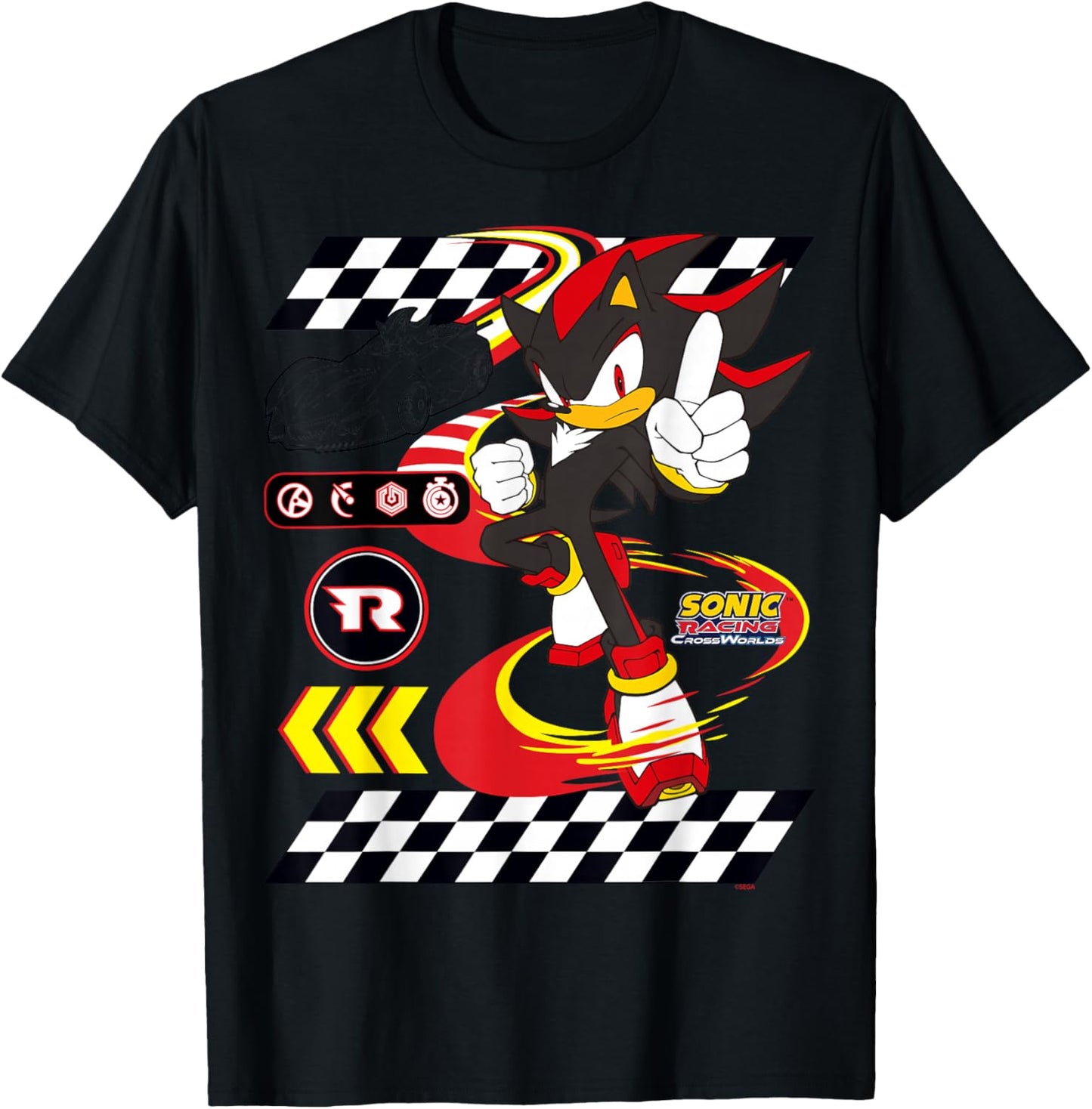 Sonic Racing CrossWorlds - Ultimate Driver Shadow T-Shirt - T-Shirt | Black
