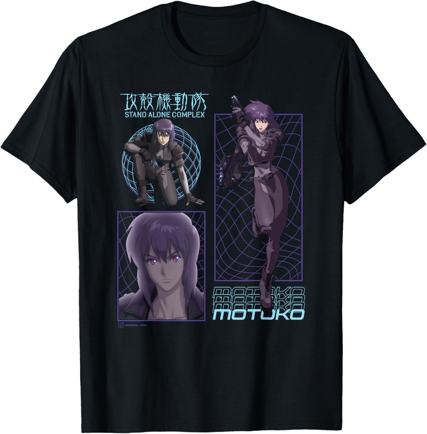 Ghost in the Shell Stand Alone Complex Motoko Schematics , black, S T-Shirt - T-Shirt | Black