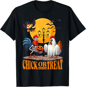 Skeleton Chicken Halloween Funny Spooky chicken Lovers T-Shirt - T-Shirt | Black
