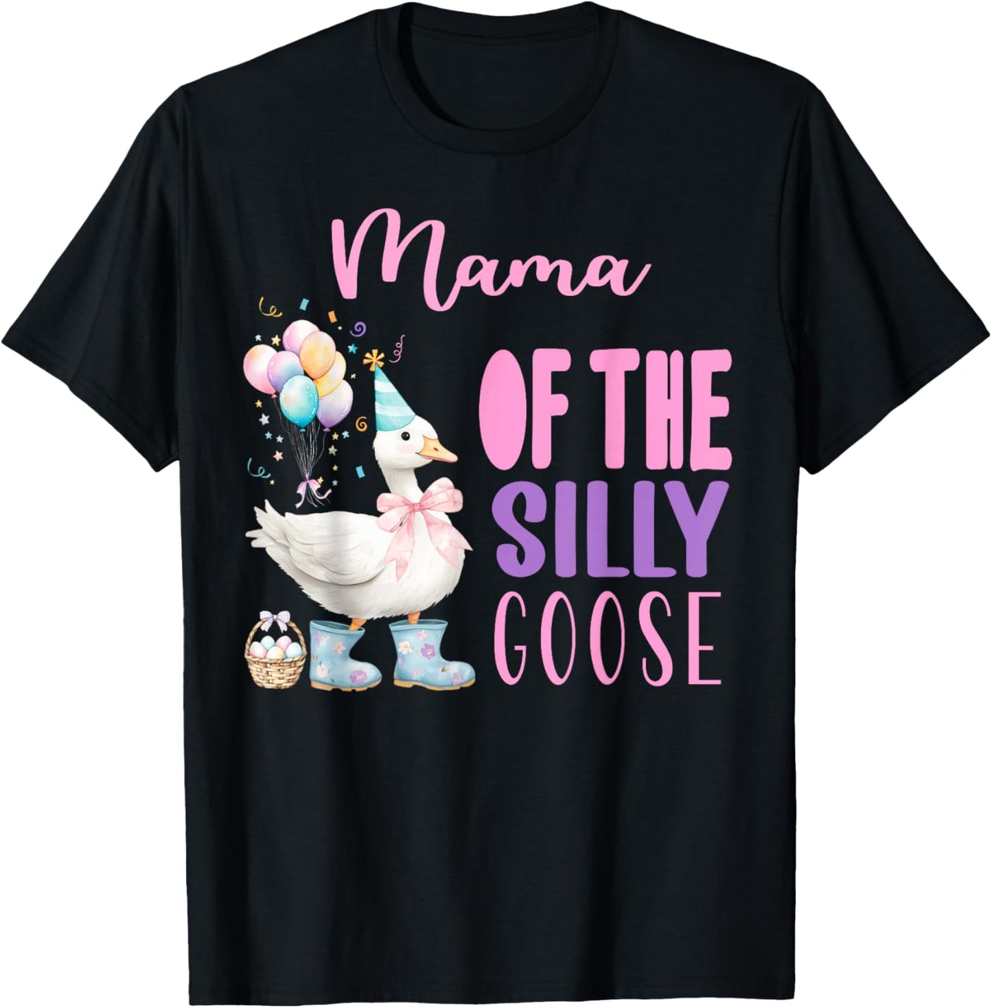 One Silly Goose Birthday Girl Farm 1st Party Spring Outfit T-Shirt - T-Shirt | Black