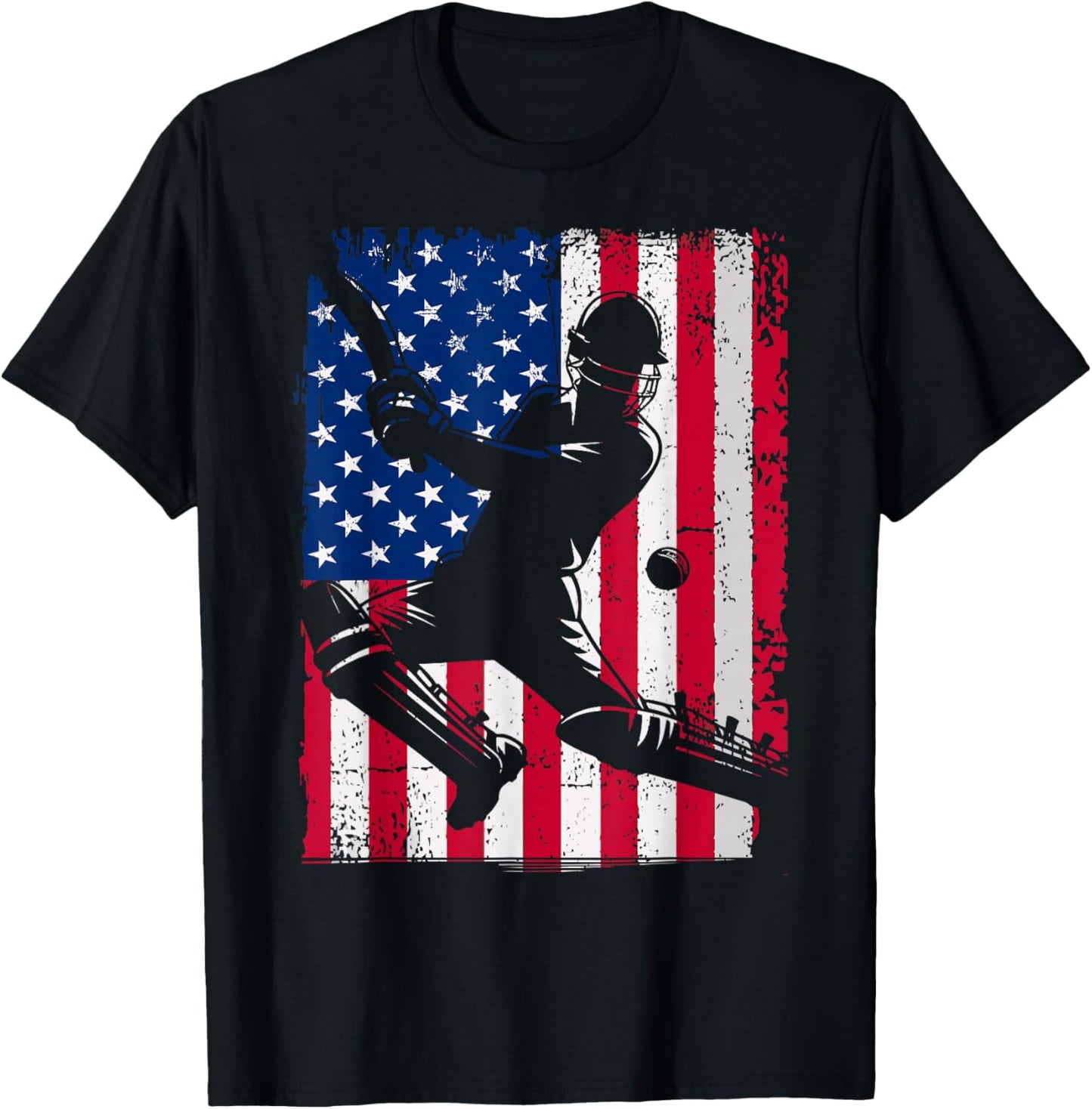 Retro USA Cricket Jersey America Cricket in USA T-Shirt - T-Shirt | Black