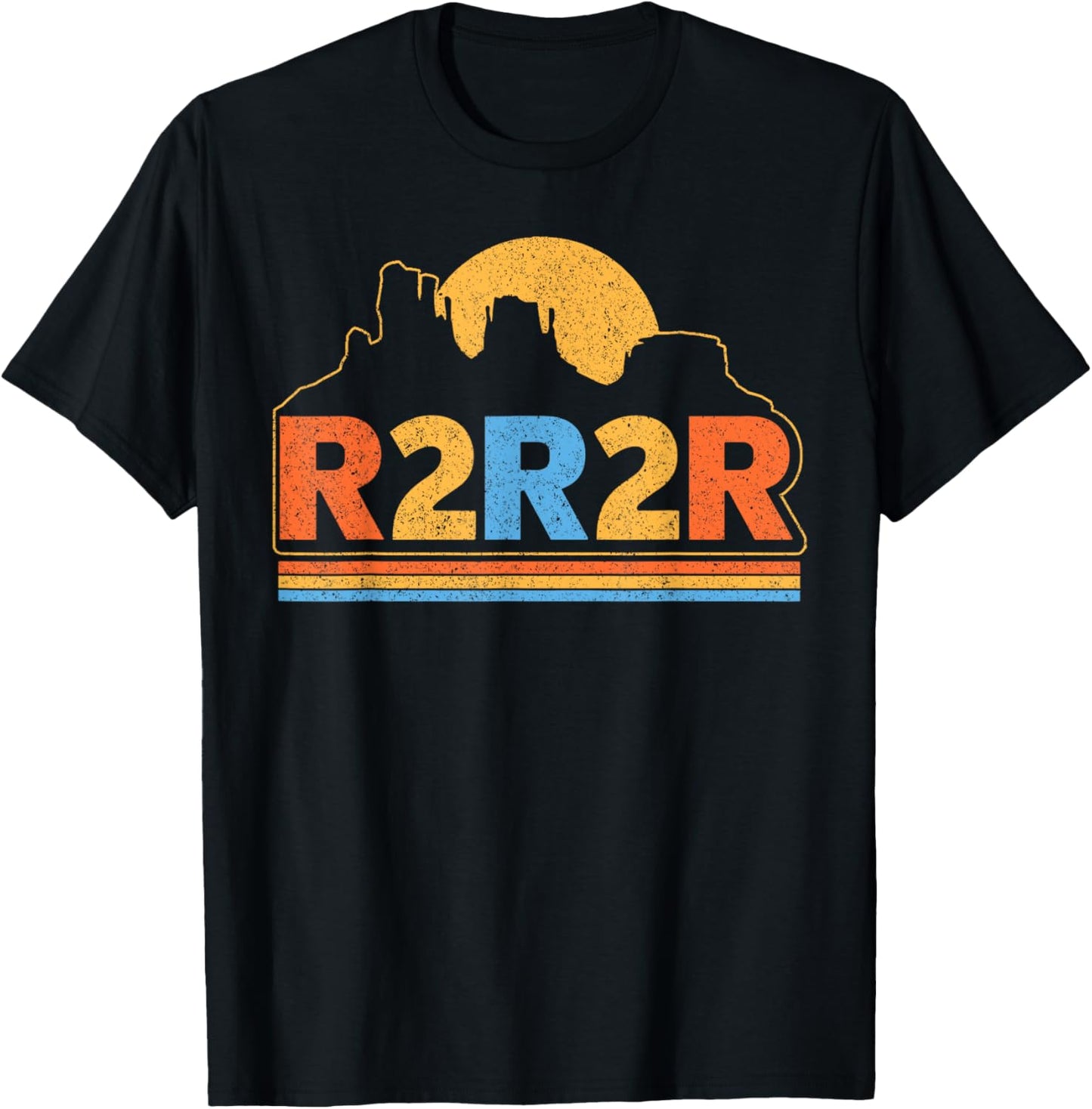 R2R2R Grand Canyon Retro Vintage Hiking Trek Trail Adventure T-Shirt - T-Shirt | Black