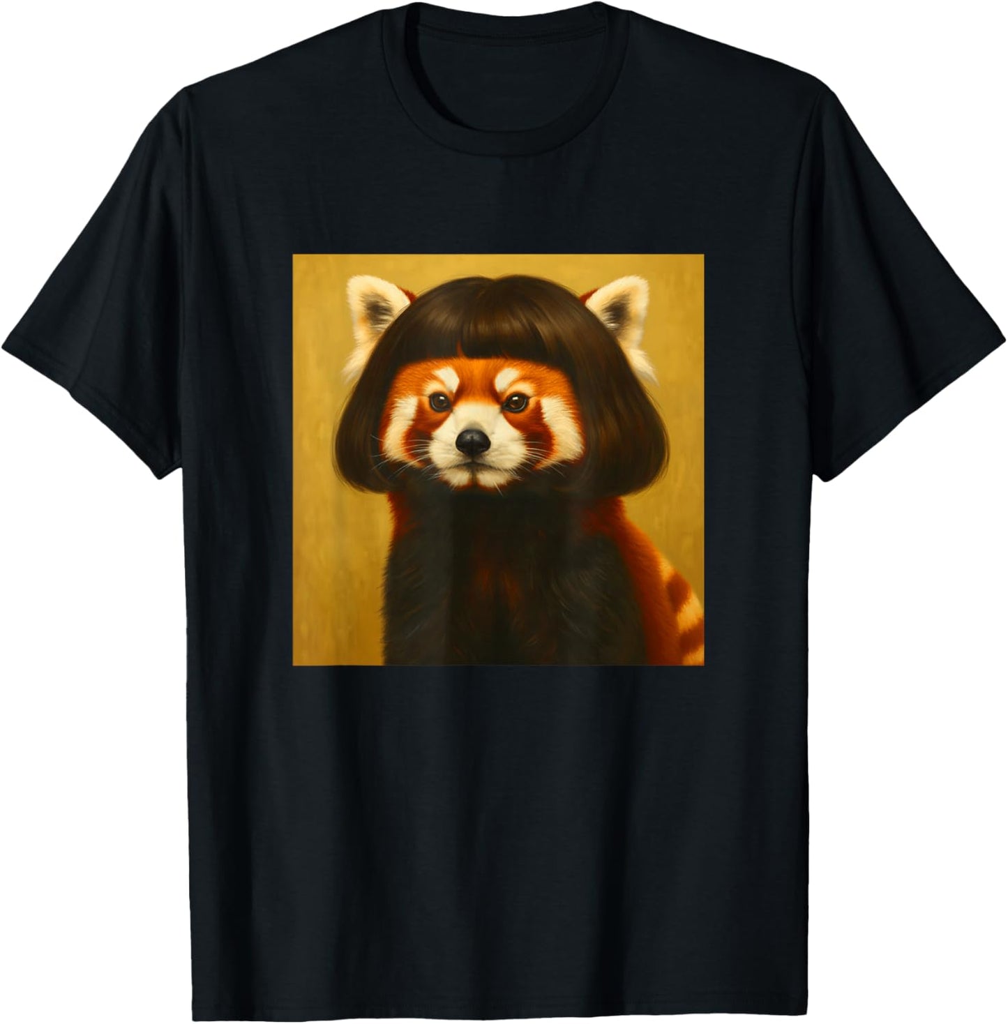 Funny Red Panda Bob Haircut Meme Women Kids T-Shirt - T-Shirt | Black