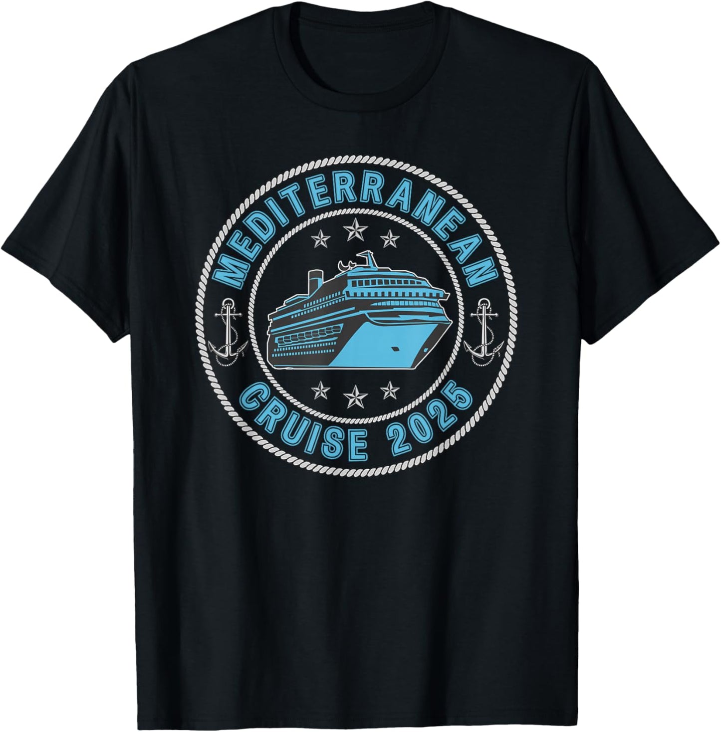 Mediterranean Cruise 2025 European Cruising Family Cruise T-Shirt - T-Shirt | Black