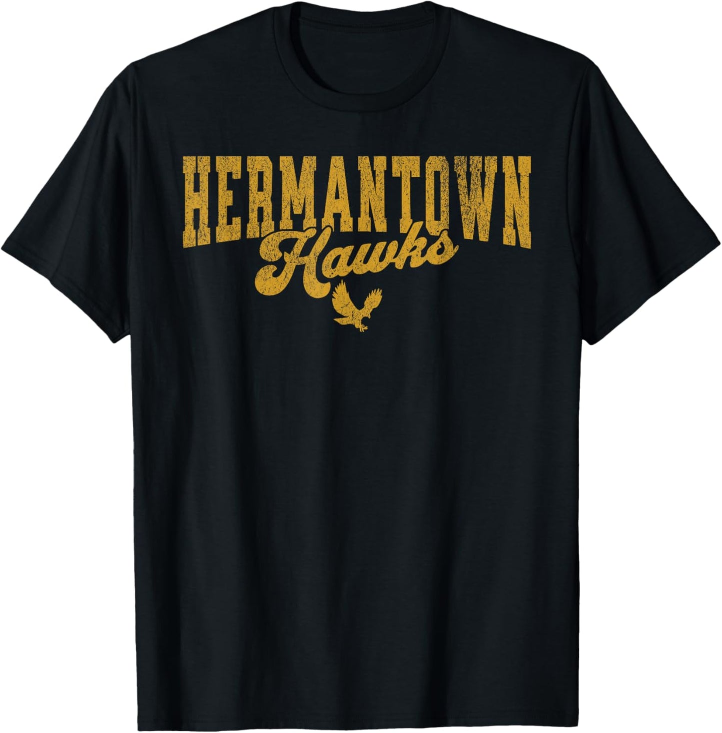 Hermantown Minnesota MN Hermantown Hawks Vintage Look T-Shirt - T-Shirt | Black