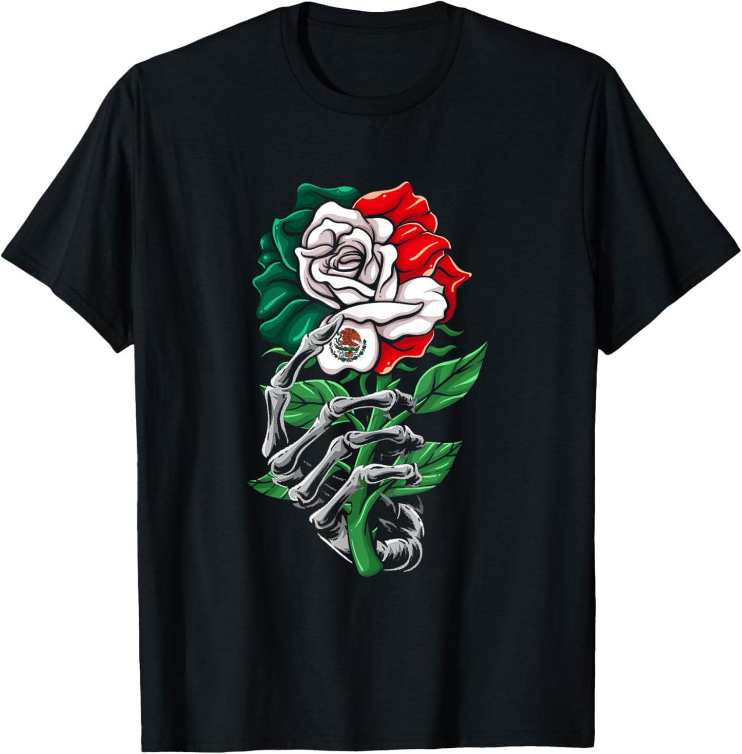 Mexico Gift Rose Tijuana Mexican Hispanic Pride Poncho T-Shirt - T-Shirt | Black