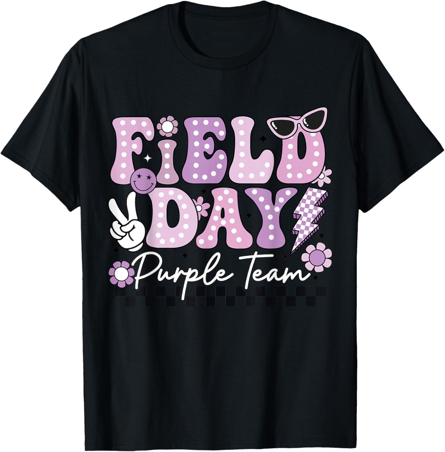 Field Day Purple Team Funny for Teacher Kids Field Day Games T-Shirt - T-Shirt | Black