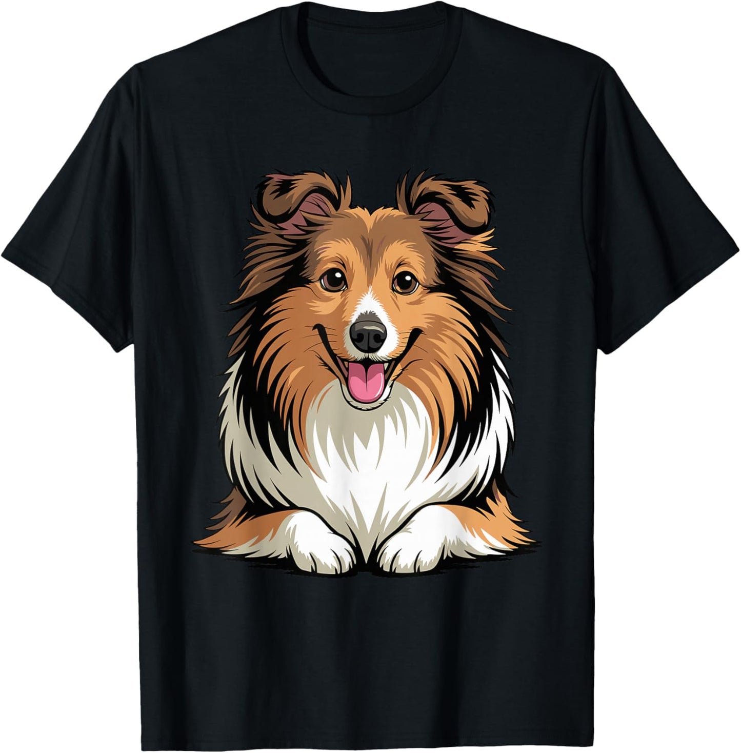 Cute Puppy Breed Artistic Sheltie Herding Shetland Sheepdog T-Shirt - T-Shirt | Black