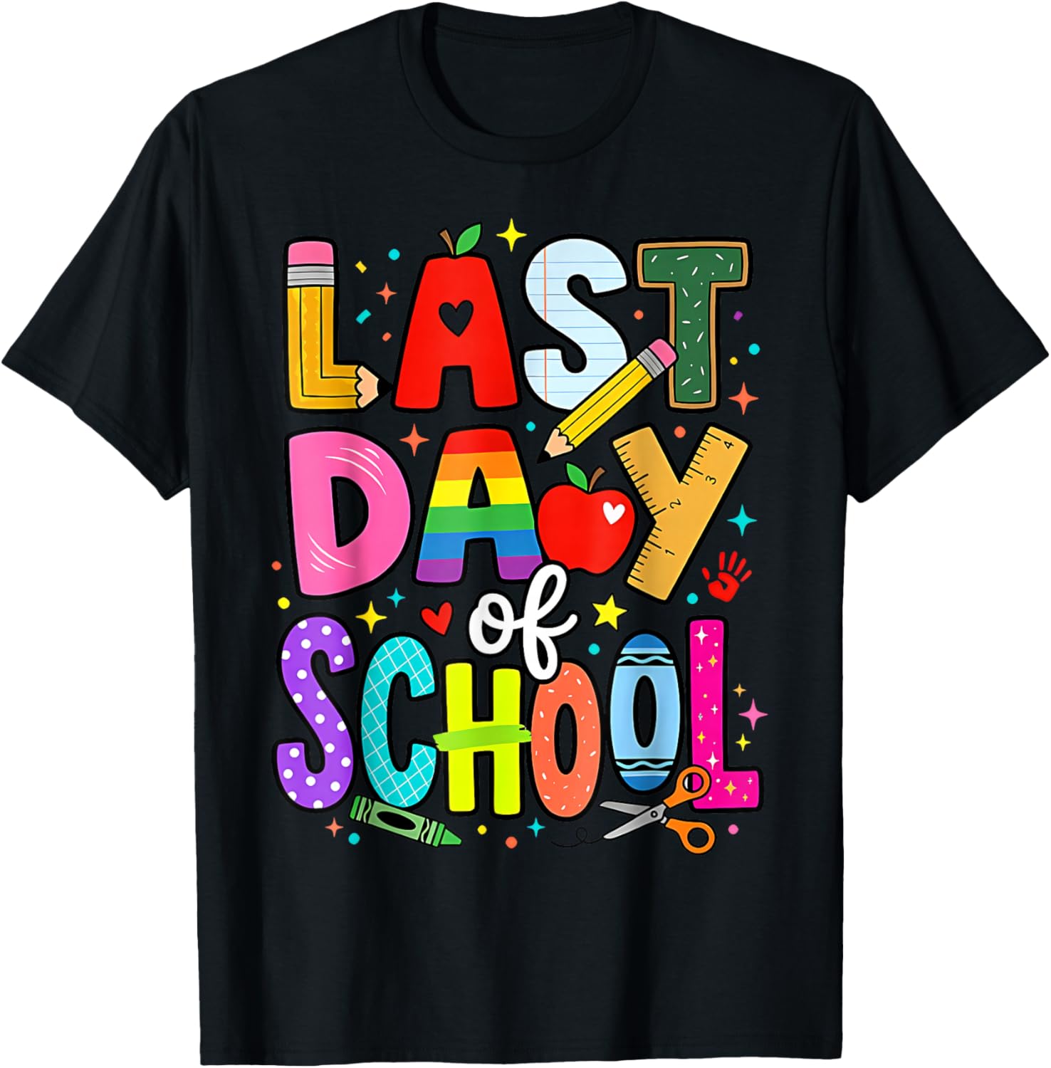 Teacher Student Classroom Fun End of Year Last Day of School T-Shirt - T-Shirt | Black