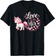 Love is in The Air Valentine's Day Cute Unicorn Farting Hearts T-Shirt - T-Shirt | Black