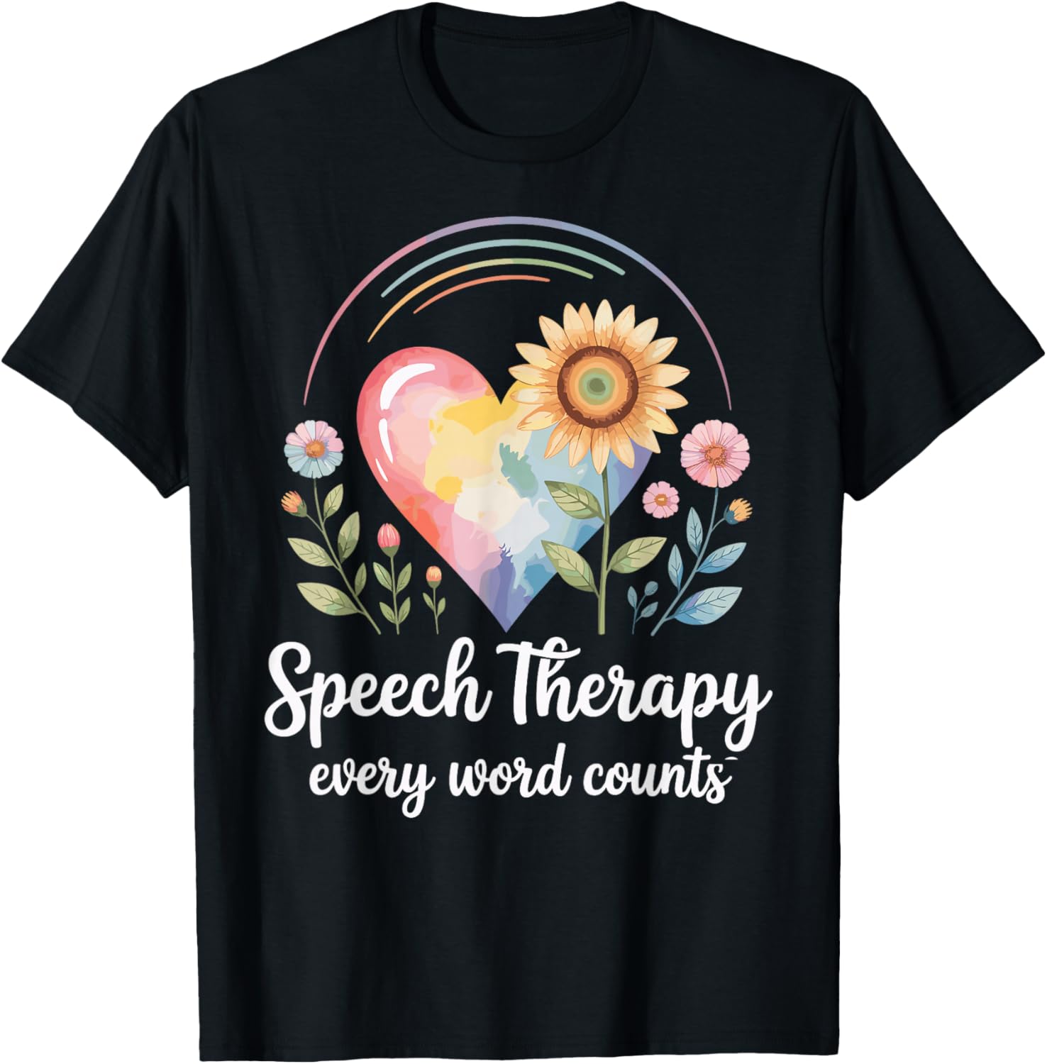 Speech Therapy Every Word Counts SLP T-Shirt - T-Shirt | Black