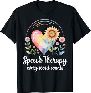 Speech Therapy Every Word Counts SLP T-Shirt - T-Shirt | Black