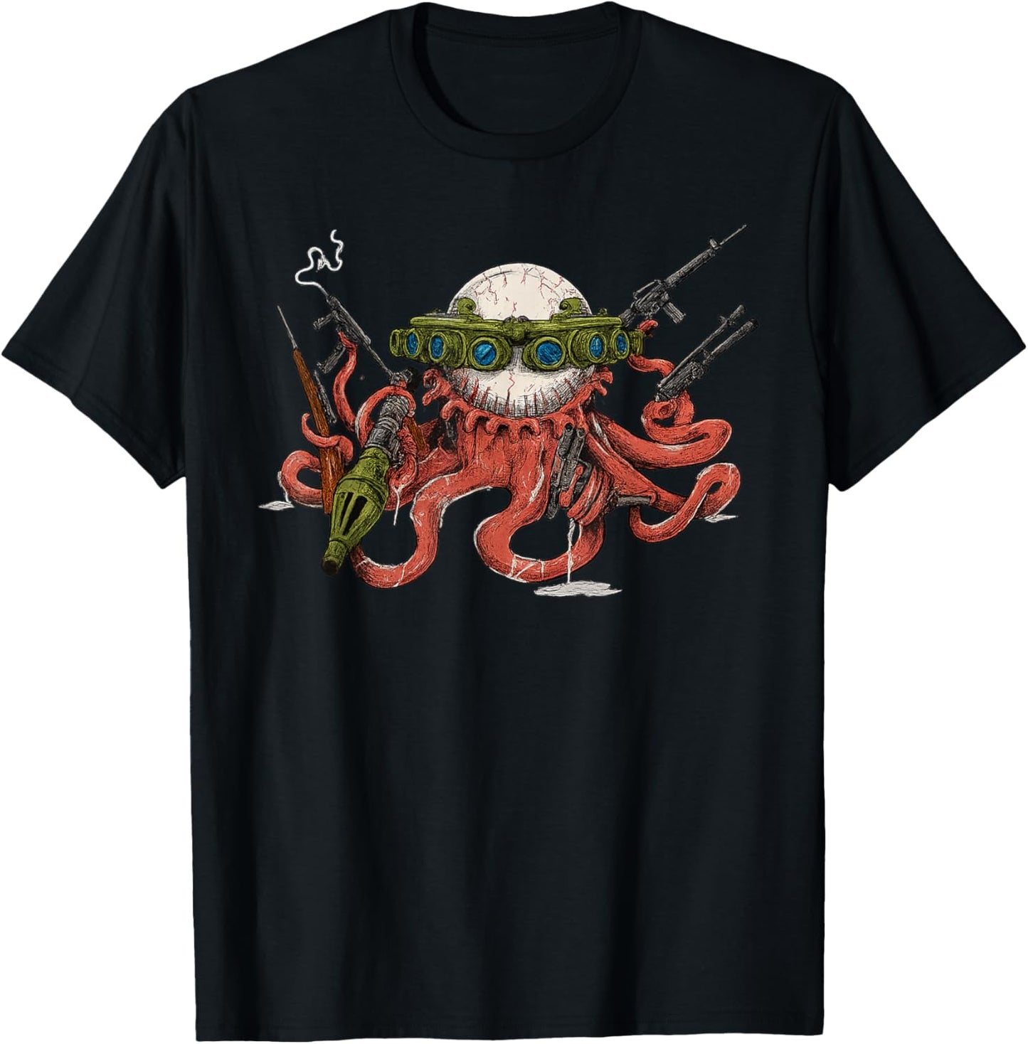 TactOcellus Octopus Monster Dark Fantasy Gaming T-Shirt - T-Shirt | Black